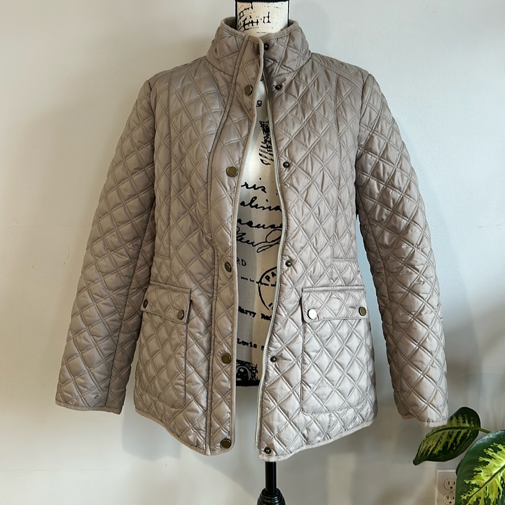 Lucky Brand Diamond Quilted Jacket  Taupe